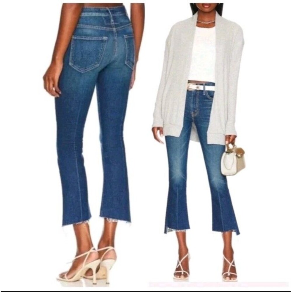 Mother Superior Womens 26 The Insider Crop Step Fray Jeans Bad Reputation Denim